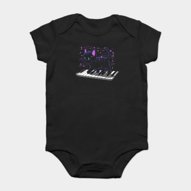 Purrfect Meowlody: Piano Paws Baby Bodysuit by GoshWow®